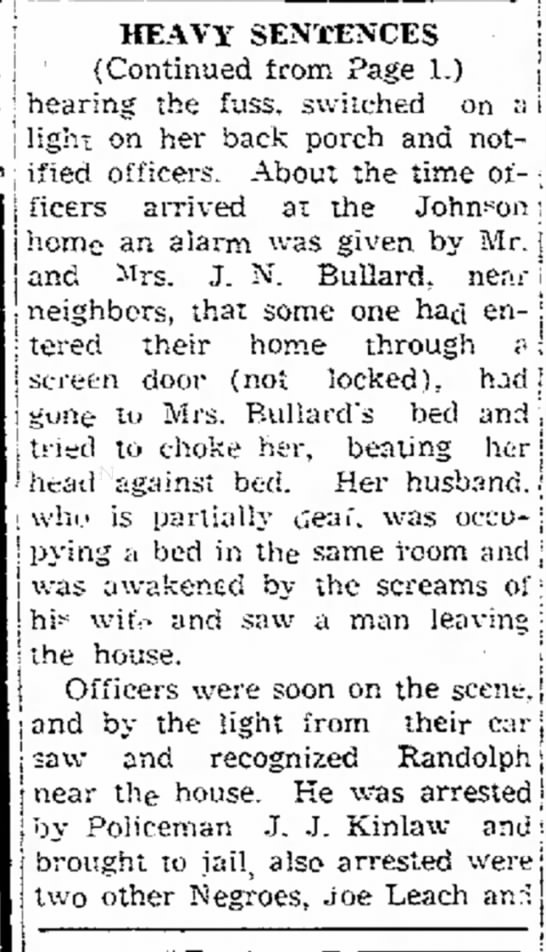 Lookback – Robber gets 40 years after breaking into the home of Mrs. Nannie Johnson – Sep 1944